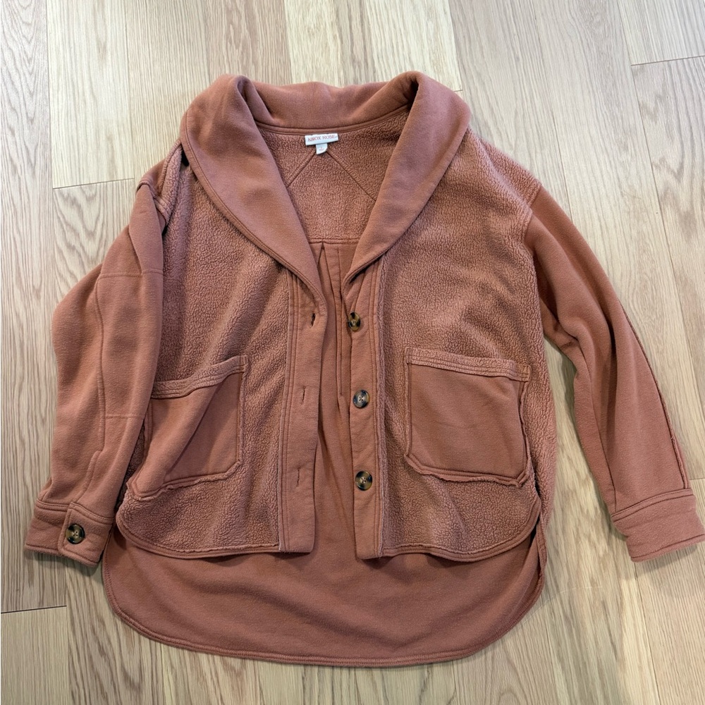 Knox Rose Plush Sherpa Jacket in Warm Terracotta